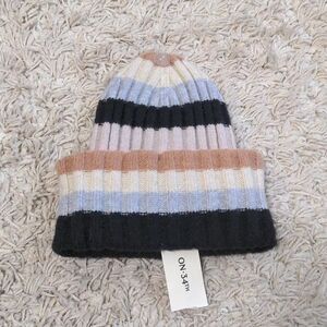 On 34th Neutral Stripes Beanie